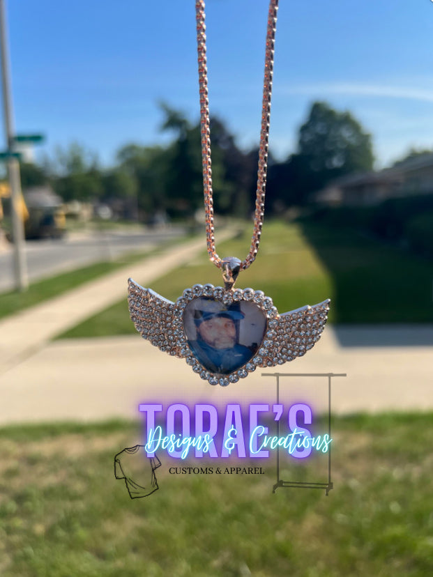 Heart Shaped Wing Necklace Pendant