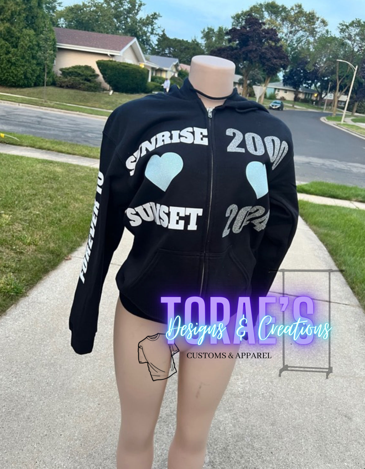 Long Live Glitter Face Zip-Up Jacket