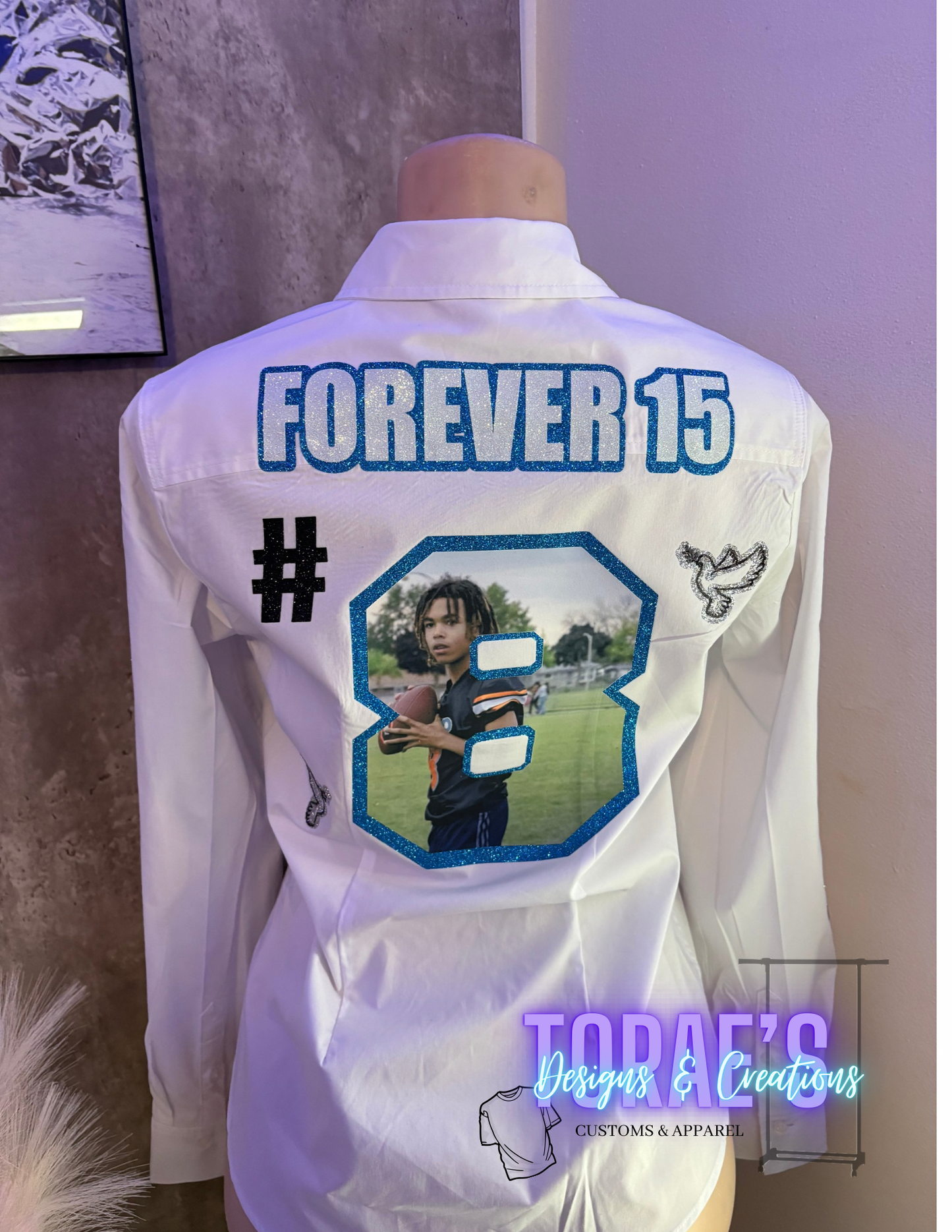Glazed Glitter Memorial Button Up LongSleeve Shirt