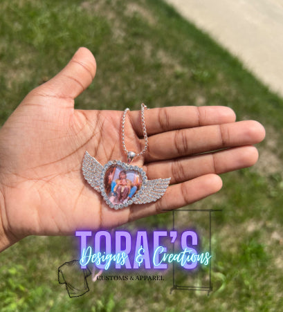 Heart Shaped Wing Necklace Pendant