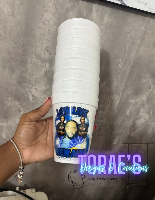 CUSTOM PICTURE FOAM CUPS - 10 PACK
